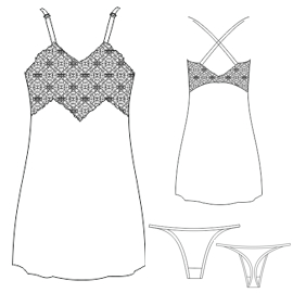 Patron ropa, Fashion sewing pattern, molde confeccion, patronesymoldes.com Night cloth 2842 LADIES Underwear